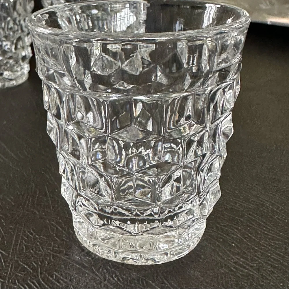 Fostoria American Clear 2056 Whiskey or Shot Glasses- FOUR- Excellent Condition